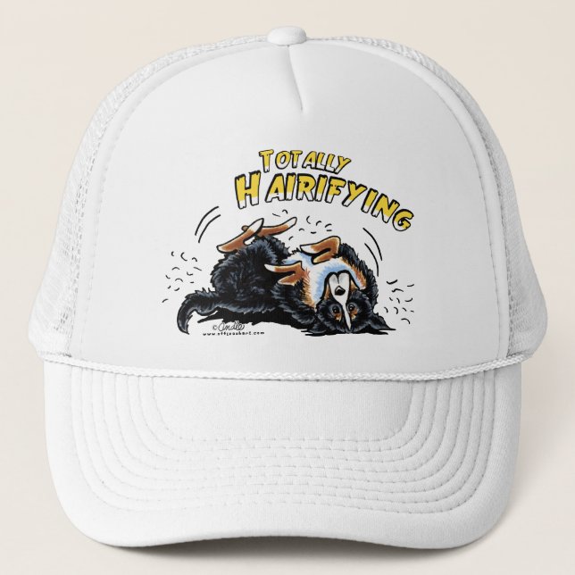 Bernese Mountain Dog Totally Hairifying Trucker Hat (Front)