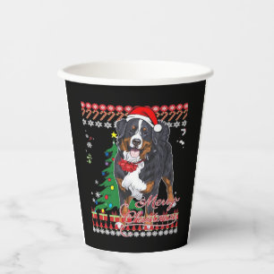 Bernese Mountain Dog Ugly Christmas Sweater Shirt  Paper Cups