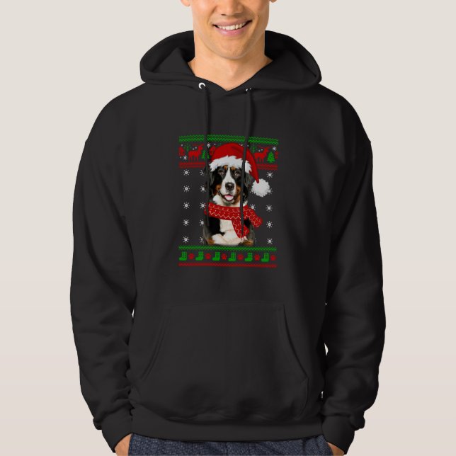 Bernese Mountain Dog Ugly Sweater Christmas Puppy (Front)