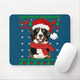 Bernese Mountain Dog Ugly Sweater Christmas Puppy Mouse Pad