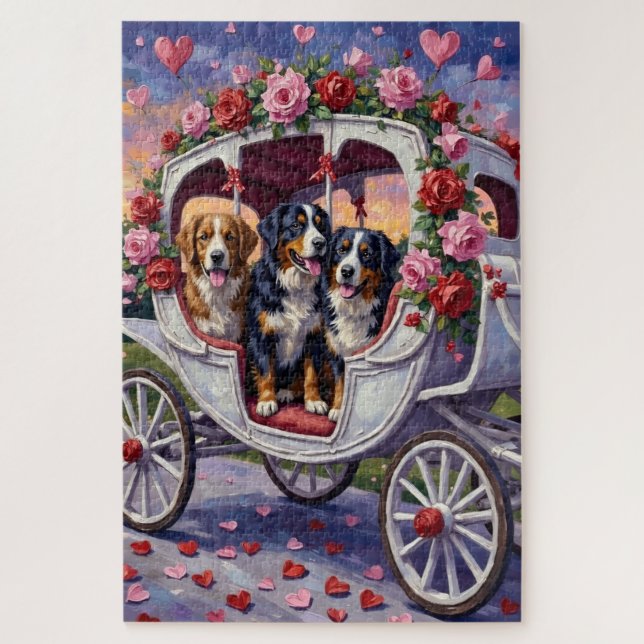 Bernese Mountain Dog Valentine's Day Jigsaw Puzzle (Vertical)