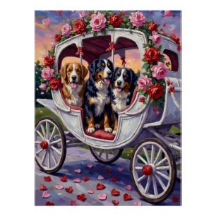 Bernese Mountain Dog Valentine's Day Poster