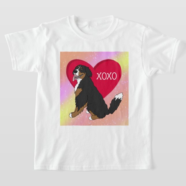 Bernese Mountain Dog Valentines Day  T-Shirt (Laydown)
