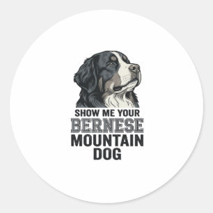 Bernese Mountain Dog Vintage Engraving Shirt Desig Classic Round Sticker