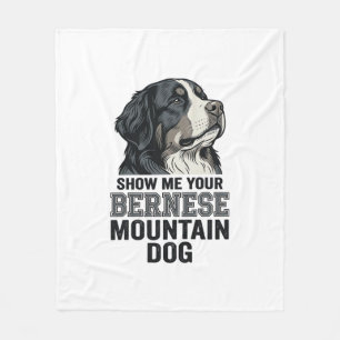 Bernese Mountain Dog Vintage Engraving Shirt Desig Fleece Blanket