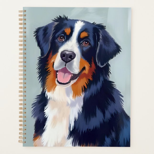 Bernese Mountain Dog | Watercolor Pet Planner (Front)