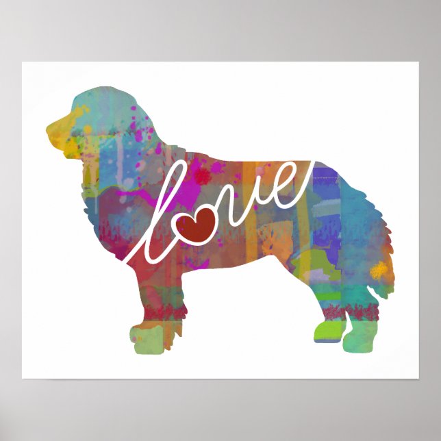 Bernese Mountain Dog Watercolor Poster (Front)