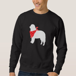 Bernese Mountain Dog Wearing Red Bandanna Sweatshirt