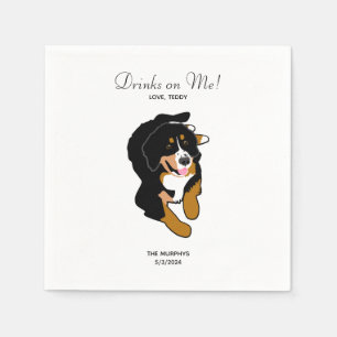 Bernese Mountain Dog Wedding Cocktail Napkins