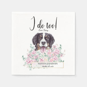 Bernese Mountain Dog Wedding Cocktail Napkins