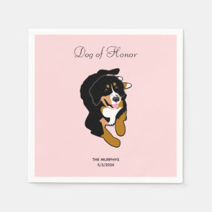 Bernese Mountain Dog Wedding Cocktail Napkins