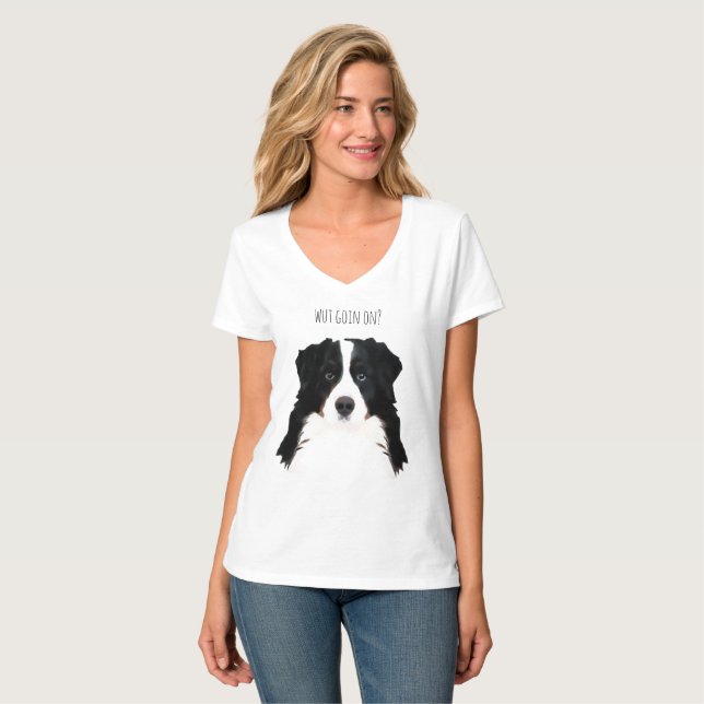 Bernese Mountain Dog Women V-Neck T-Shirt (Front Full)