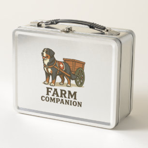 Bernese Mountain Dog Working Farm Companion Metal Lunch Box