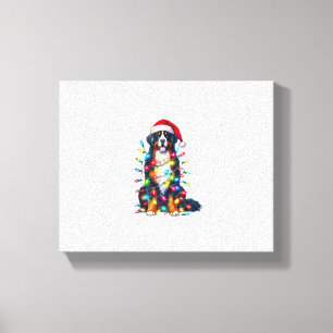 Bernese Mountain Dog x Christmas Lights  Canvas Print