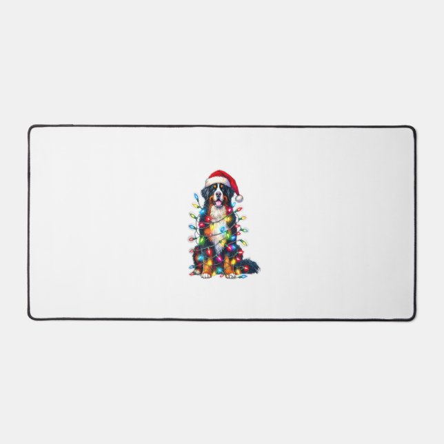 Bernese Mountain Dog x Christmas Lights  Desk Mat (Front)