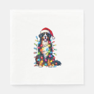 Bernese Mountain Dog x Christmas Lights Napkin