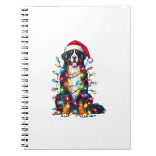 Bernese Mountain Dog x Christmas Lights Notebook