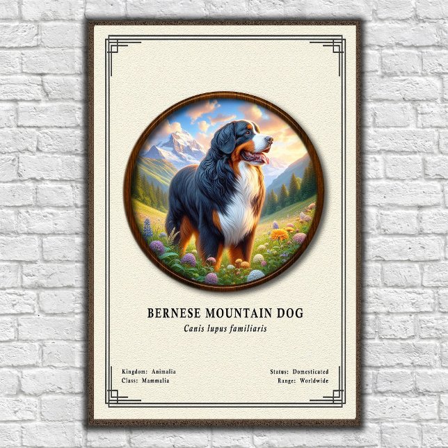 Bernese Mountain Dog Zoology Series Poster (Creator Uploaded)