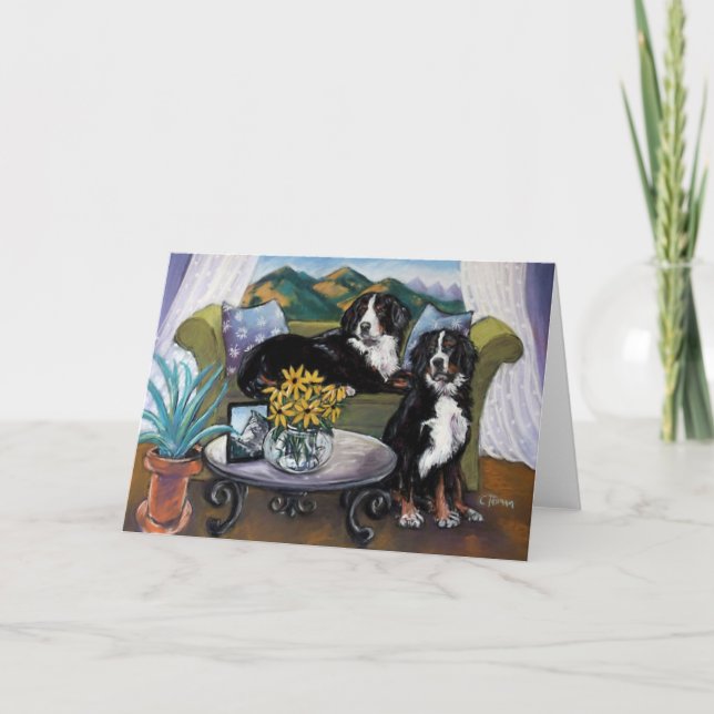 Bernese Mountain Dogs Card (Front)