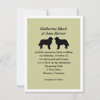 Bernese Mountain Dogs Wedding Invitation