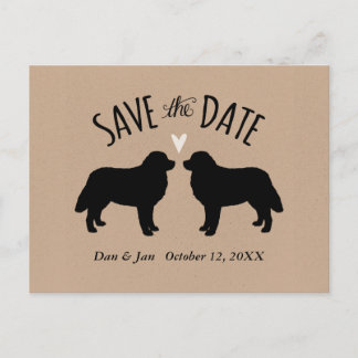 Bernese Mountain Dogs Wedding Save the Date Announcement Postcard