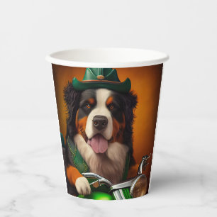 Bernese Mountain Driving Bike St. Patrick's Day Paper Cups