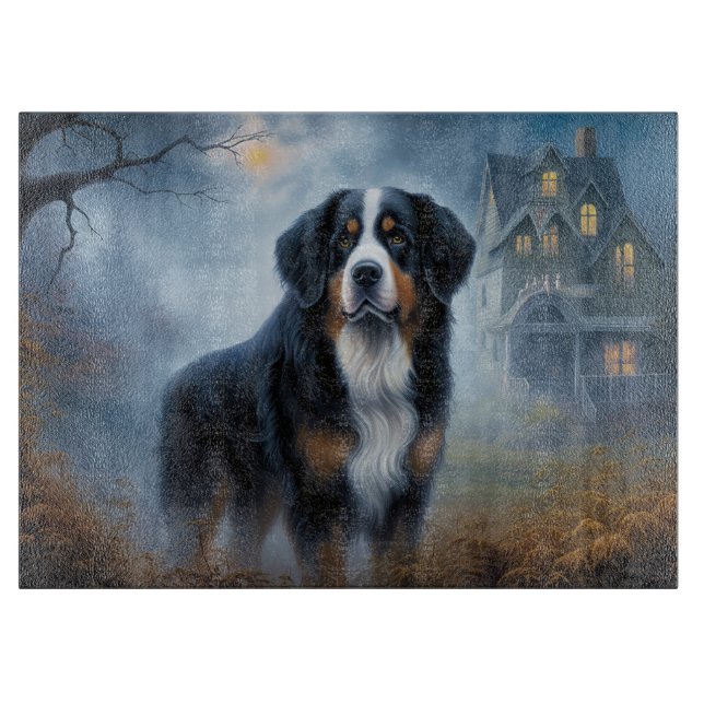 Bernese Mountain Halloween Scary Cutting Board (Front)