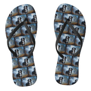 Bernese Mountain Halloween Scary Jandals
