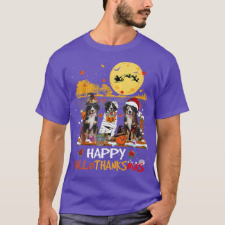 Bernese Mountain Happy Hallothanksmas Halloween Th T-Shirt