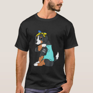 Bernese Mountain I Love Ukraine Flag Dog Lover Ukr T-Shirt