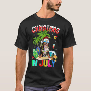 Bernese Mountain In Santa Hat Sunglasses Christmas T-Shirt
