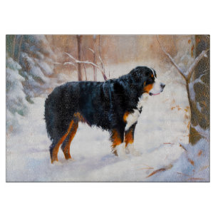 Bernese Mountain Let It Snow Christmas  Cutting Board