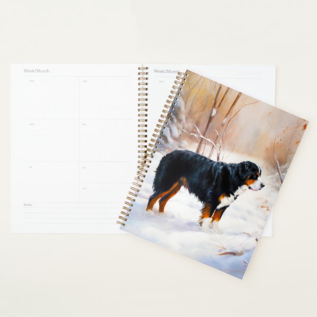 Bernese Mountain Let It Snow Christmas  Planner (Display)