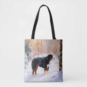 Bernese Mountain Let It Snow Christmas Tote Bag