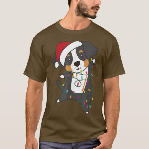 Bernese Mountain Merry Christmas Fairy Lights Dogs T-Shirt