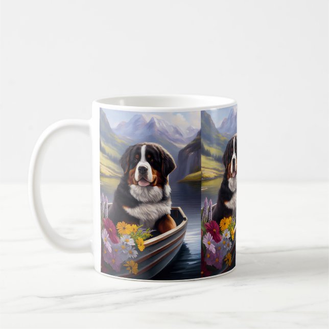 Bernese Mountain on a Paddle: A Scenic Adventure Coffee Mug (Left)
