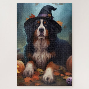 Bernese Mountain Pumpkins Halloween Scary Jigsaw Puzzle