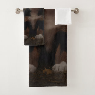 Bernese Mountain Puppy Autumn Delight Pumpkin Bath Towel Set