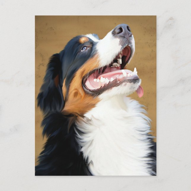 Bernese Mountain Puppy Dog Blank Postcard (Front)