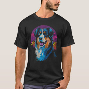 Bernese Mountain Puppy Pop Art Illustration T-Shirt