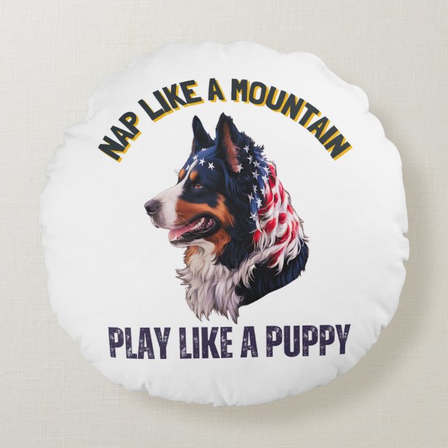 Bernese Mountain Round Cushion (Front)