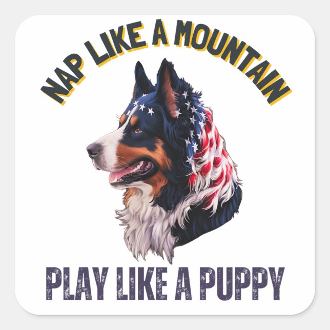 Bernese Mountain Square Sticker (Front)