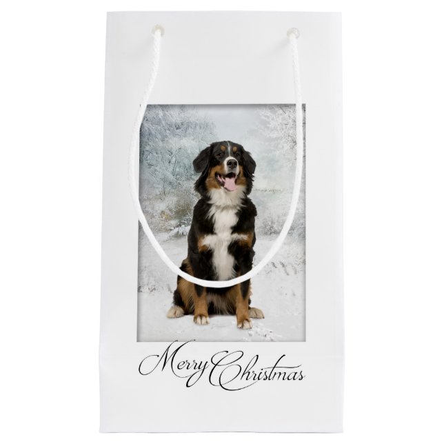 Bernese Mt. Dog Christmas Gift Bag (Front)