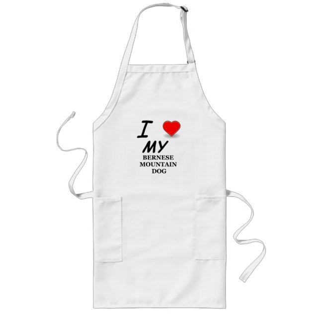 bernese mt dog love long apron (Front)