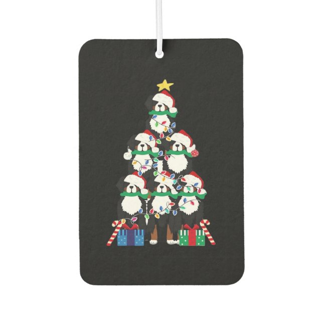 Bernese Mt Dog Puppy Christmas Tree Classic T-Shir Car Air Freshener (Front)