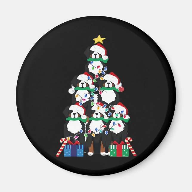 Bernese Mt Dog Puppy Christmas Tree Classic T-Shir Magnet (Front)