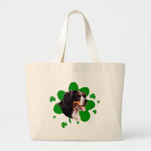 Bernese Mt. Dog St. Patrick's Day Large Tote Bag