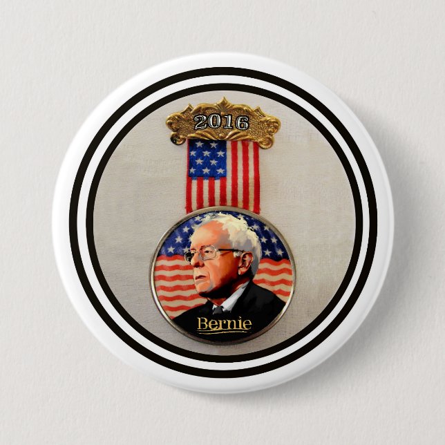 Bernie 2016 7.5 cm round badge (Front)