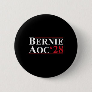 Bernie Aoc 2028 Bernie Sanders Alexandria Cortez P 6 Cm Round Badge
