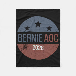 Bernie Aoc 2028 Bernie Sanders Alexandria Cortez P Fleece Blanket
